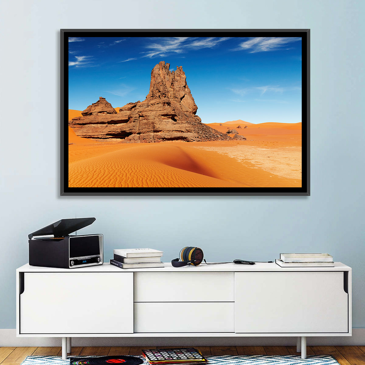 Sahara Rock Formation Landscape Wall Art in a room, landscape