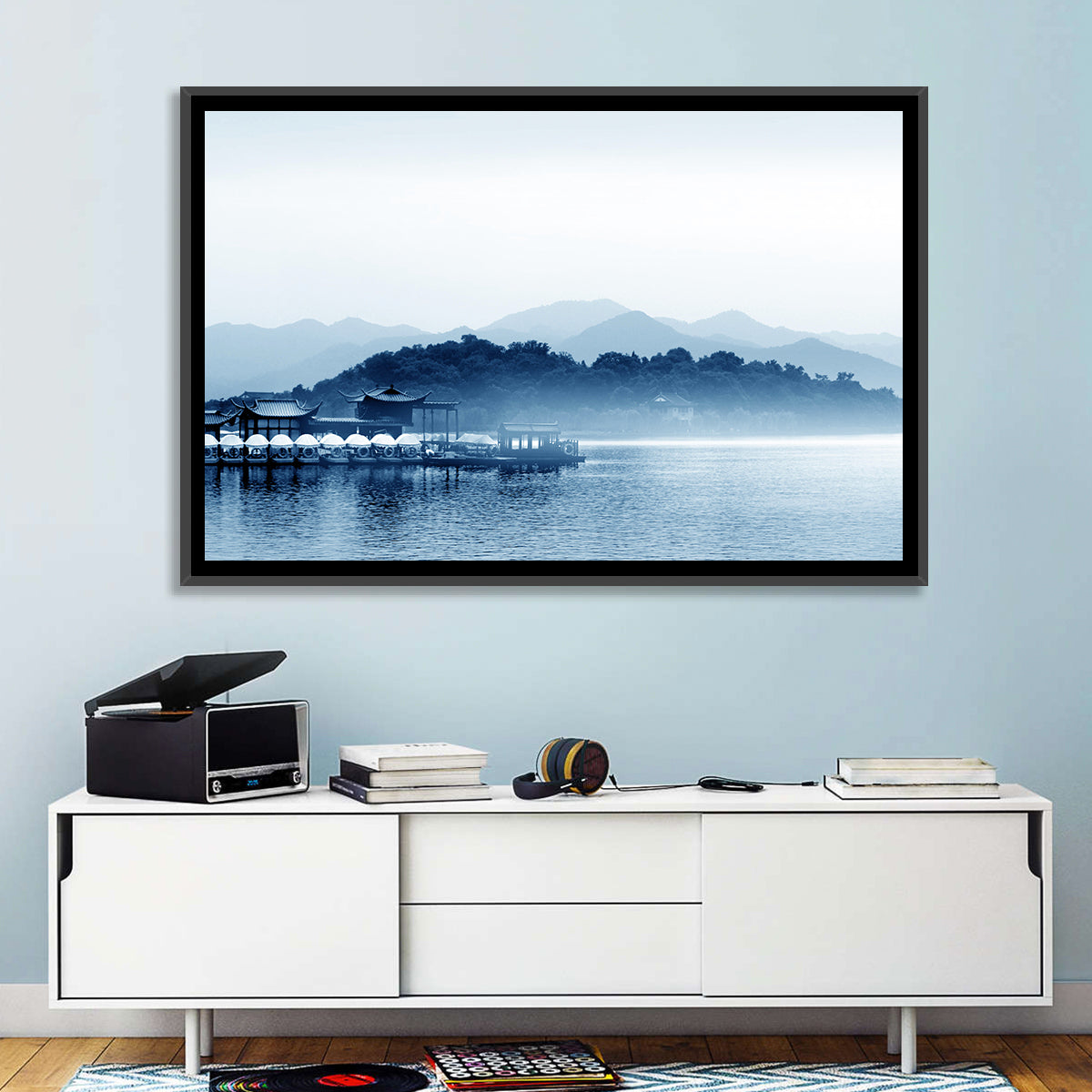 Hangzhou West Lake Wall Art in a room, landscape
