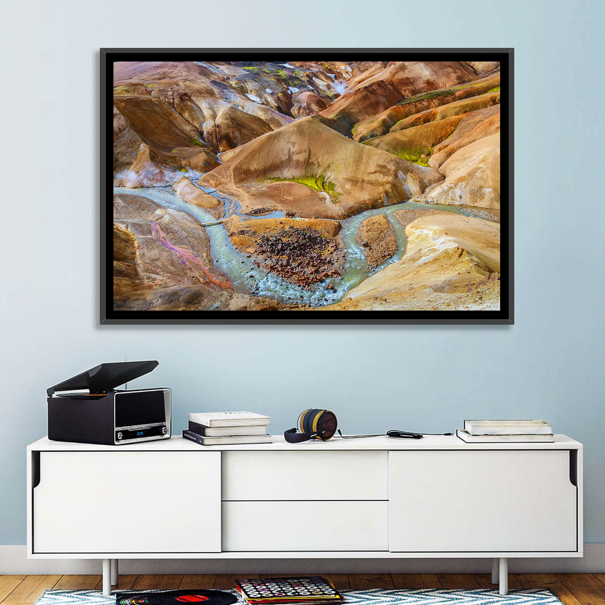 Kerlingarfjöll Geothermal Landscape Wall Art in a room, landscape