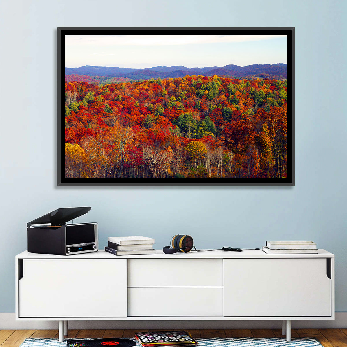 Autumn in the Appalachian Forest Wall Art in a room, landscape