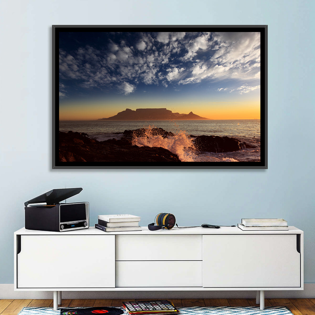 Table Mountain Sunset Silhouette Wall Art