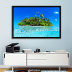 Tropical Island Lagoon Split-level Seascape Wall Art