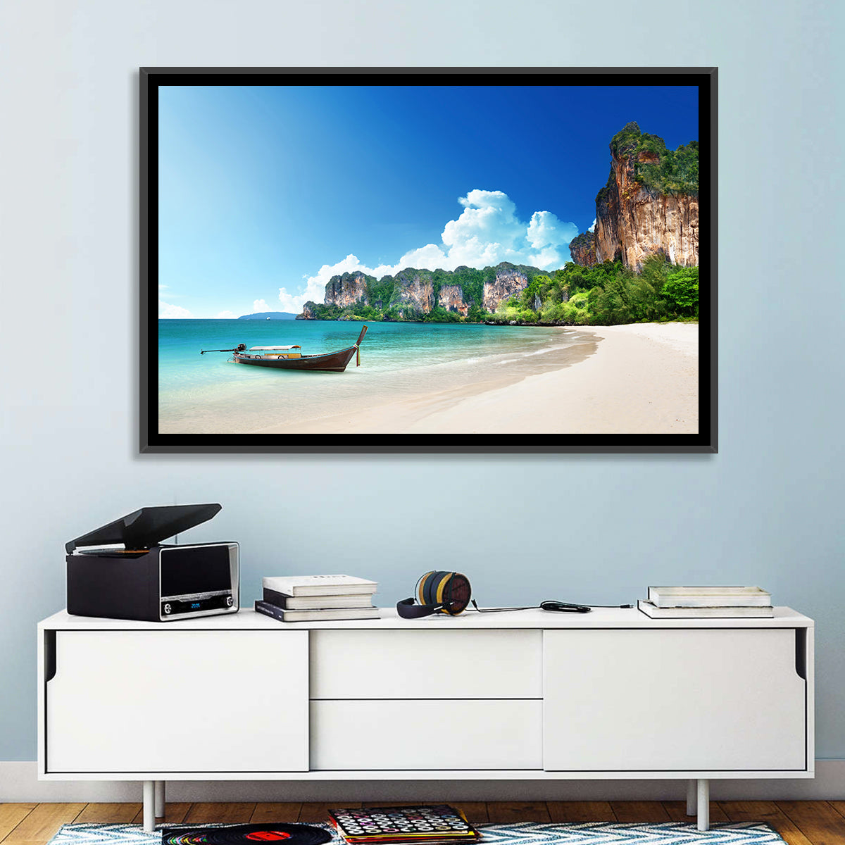 Railay Beach View, Krabi Wall Art in a room, landscape