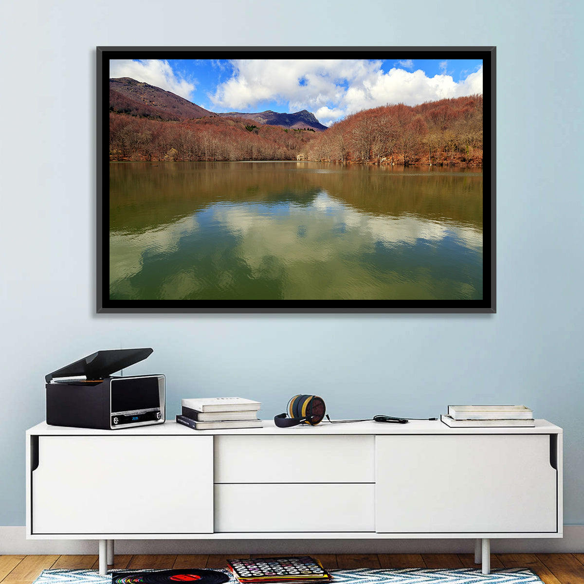 Lake Santa Fe Montseny Wall Art in a room, landscape