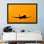 Golden Hour Airliner Silhouette Wall Art
