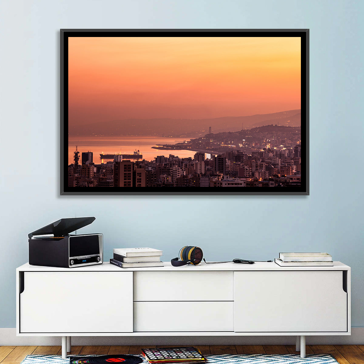 Beirut Sunset Skyline Wall Art