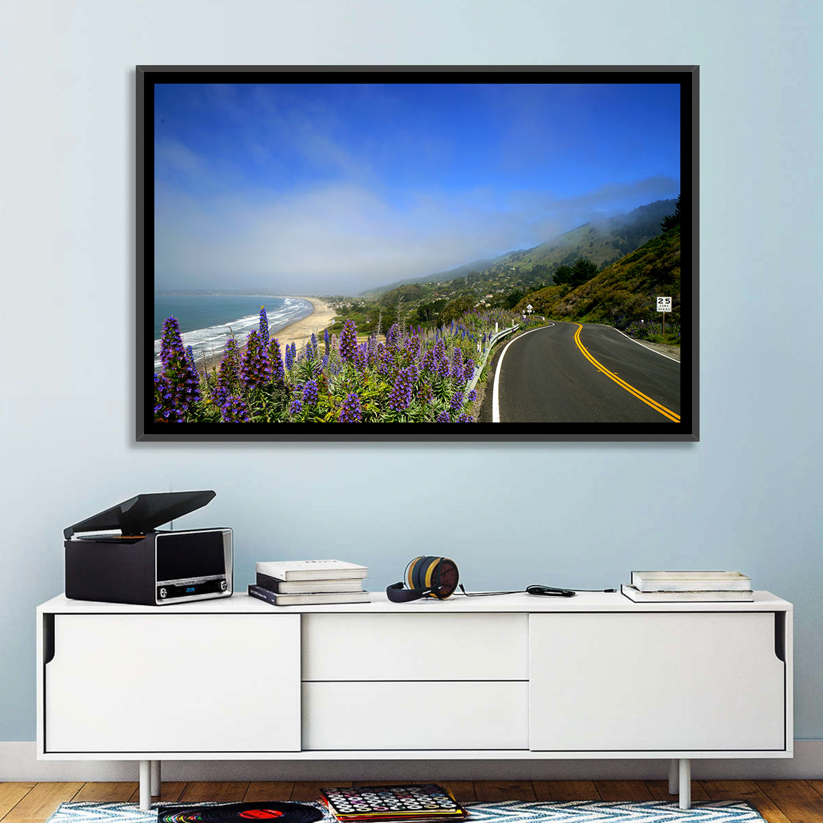 Big Sur Coastal Road Wall Art in a room, landscape