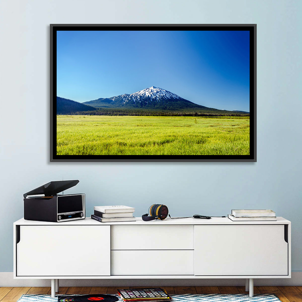 Mount Bachelor Wall Art in a room, landscape