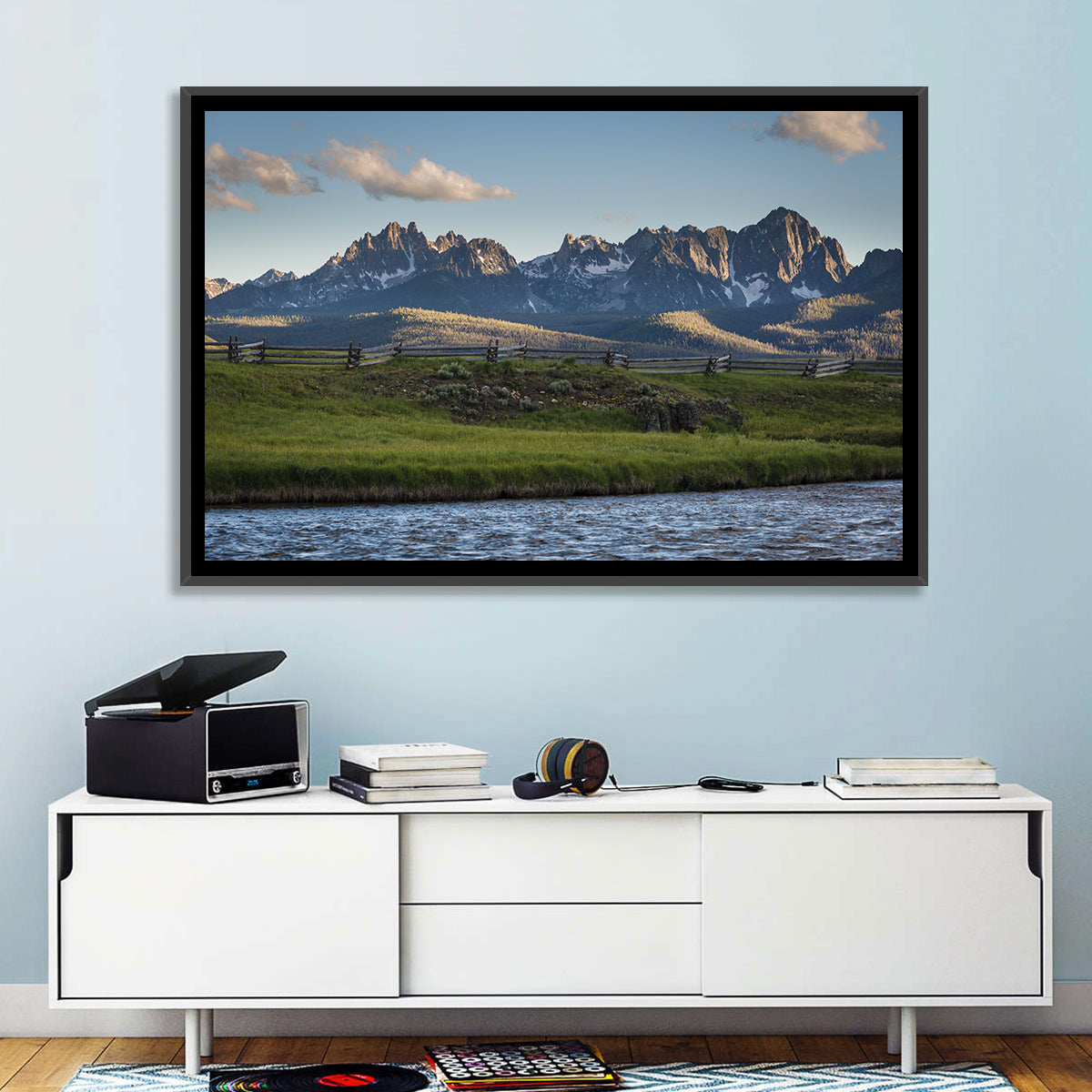 Sawtooth Mountains, Idaho Wall Art in a room, landscape