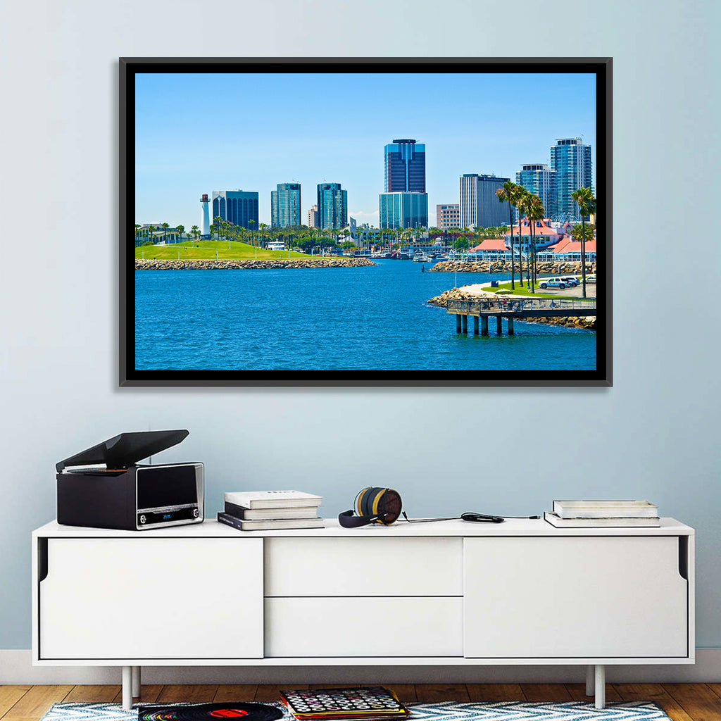 Long Beach Rainbow Harbor Skyline Wall Art