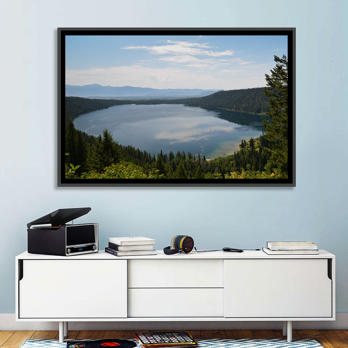Phelps Lake Reflections Wall Art in a room, landscape