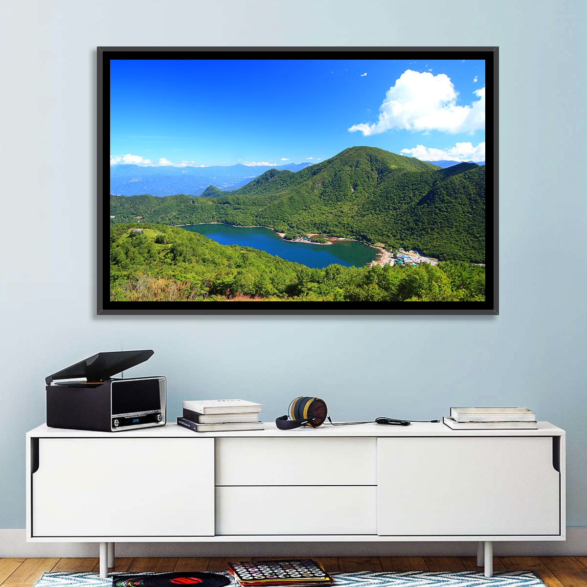 Mount Akagi and Lake Yunoko Wall Art in a room, landscape