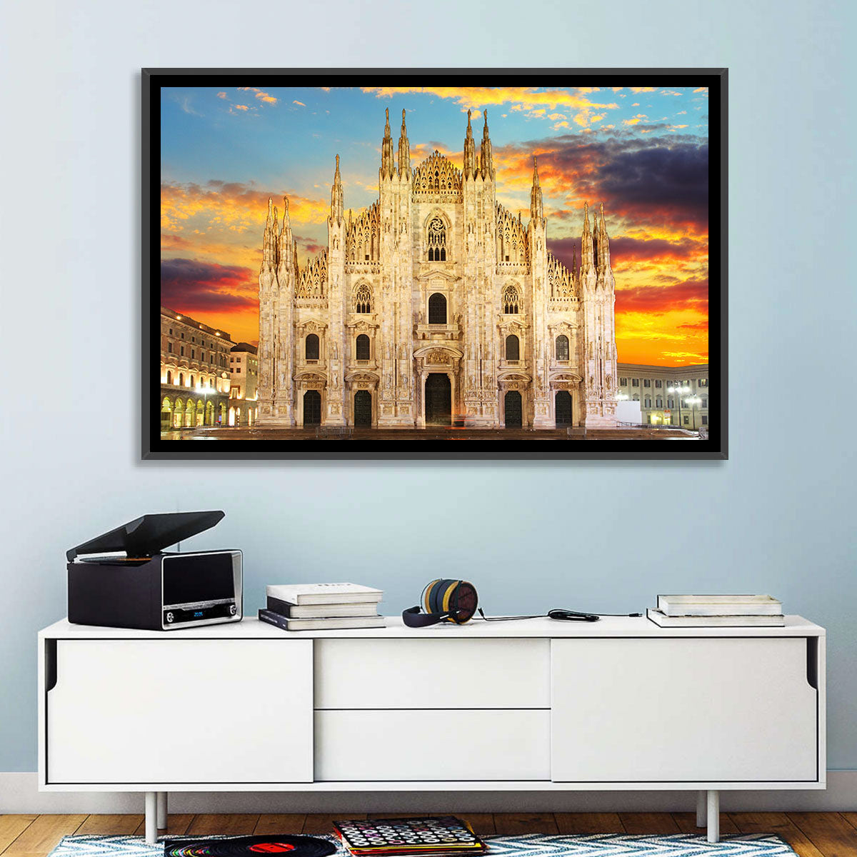 Milan Duomo at Sunset Wall Art in a room, landscape