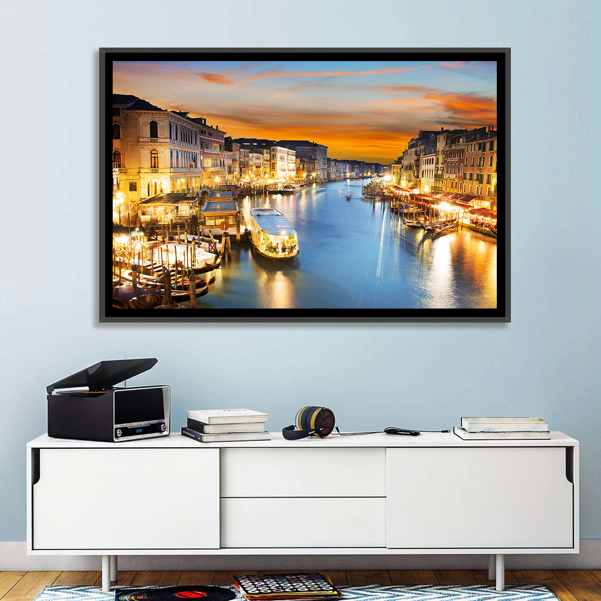 Venice Grand Canal at Dusk Wall Art in a room, landscape