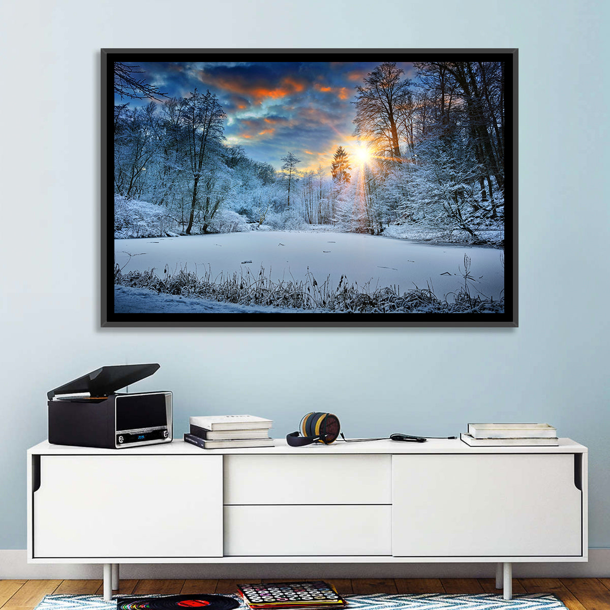 Frozen Forest Lake Wall Art