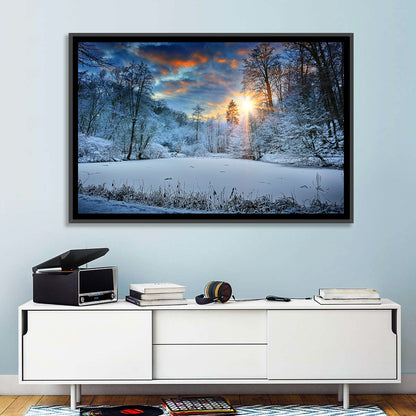 Frozen Forest Lake Wall Art