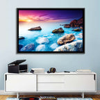 Rocky Beach Sunset Wall Art
