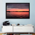 Lake James Sunset with Boat Wall Art