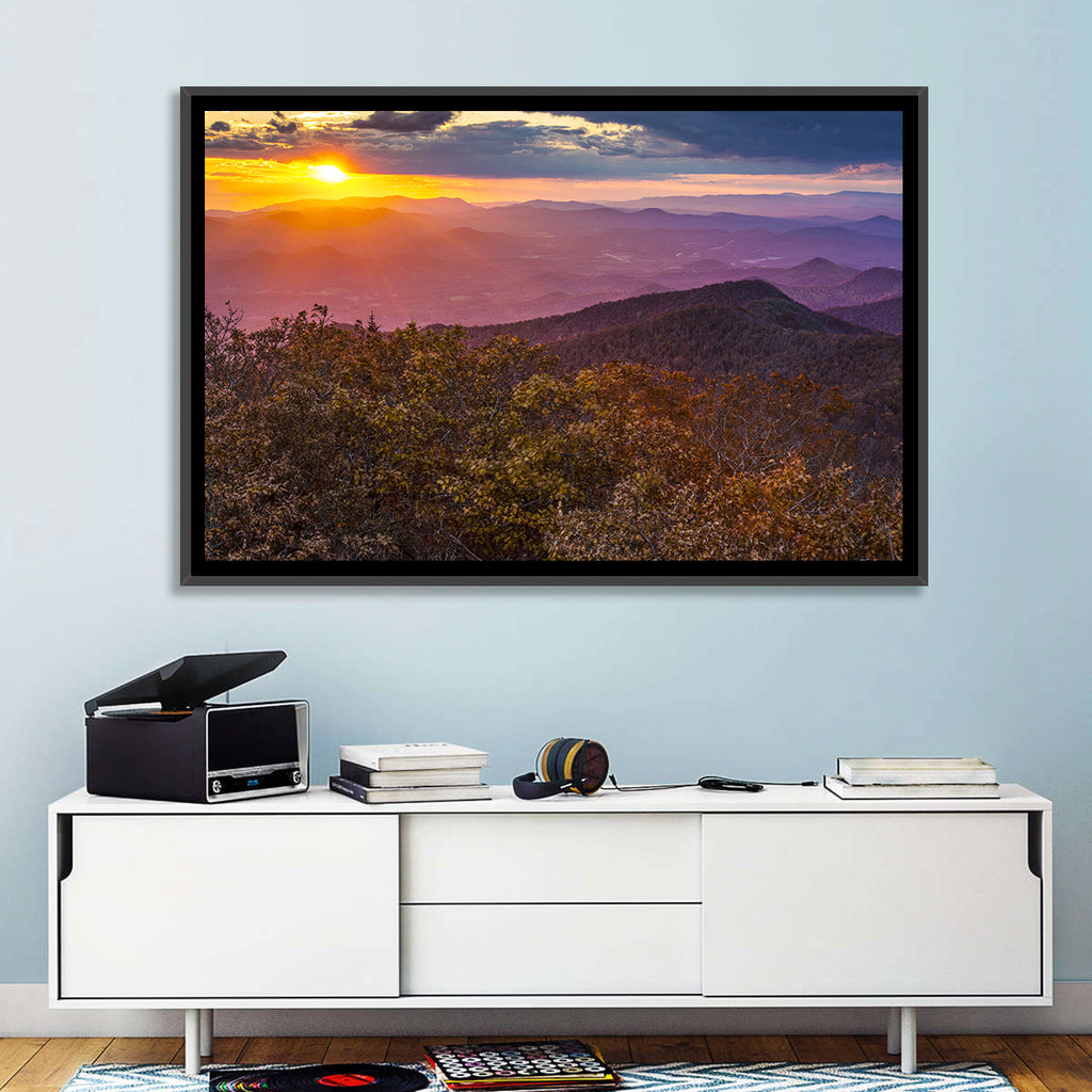 Blue Ridge Sunset Over Autumn Ridges Wall Art