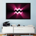 Magenta Aquarius Symbol Wall Art