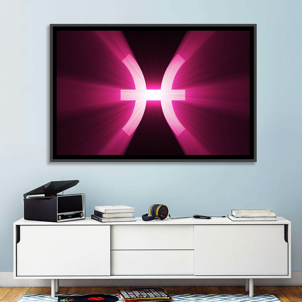Magenta Pisces Symbol Wall Art