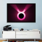 Glowing Pink Taurus Symbol Wall Art
