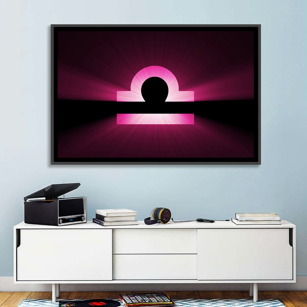Libra Symbol Neon Glow Wall Art