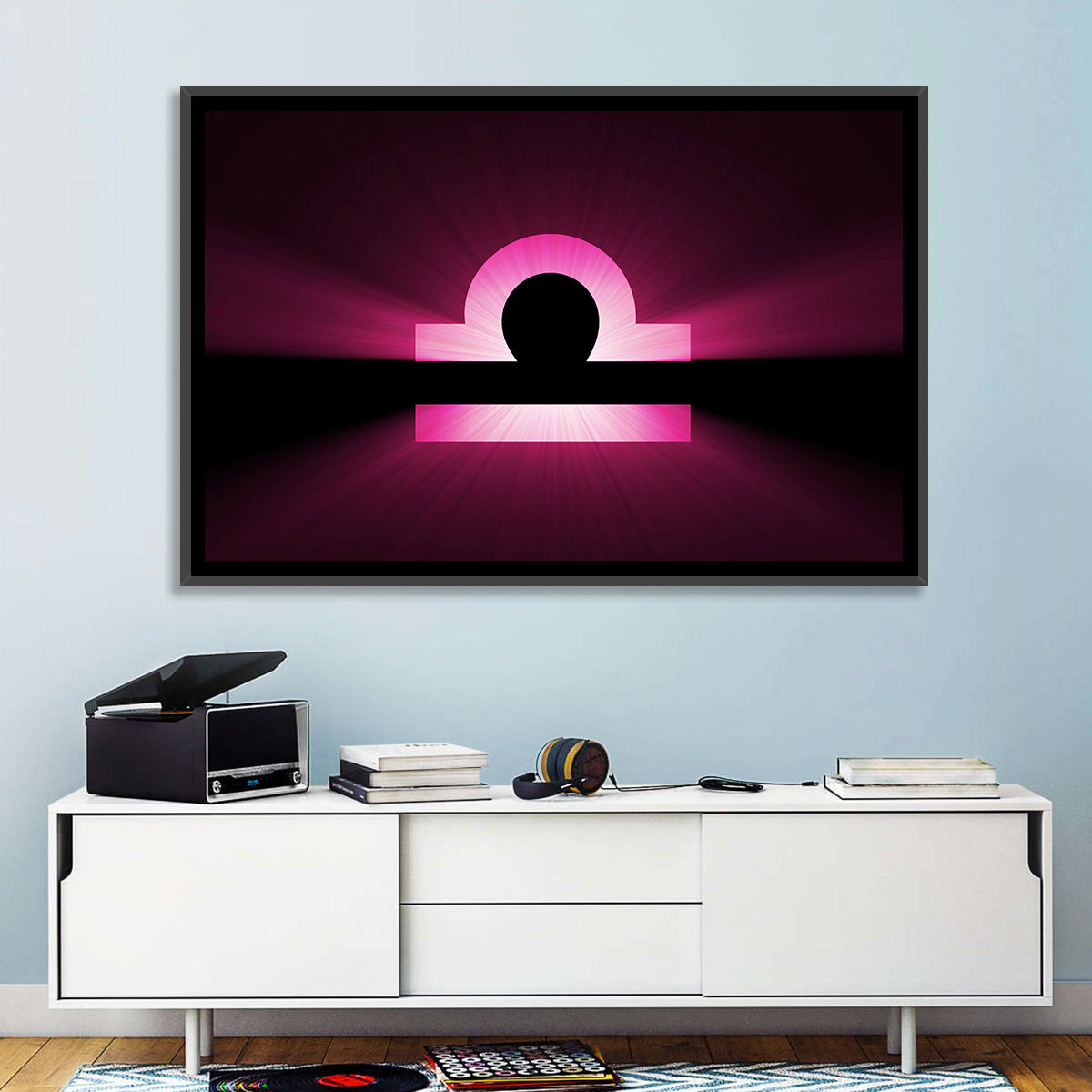 Libra Symbol Neon Glow Wall Art