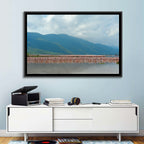 Flock of Flamingos at Lake Bogoria Wall Art