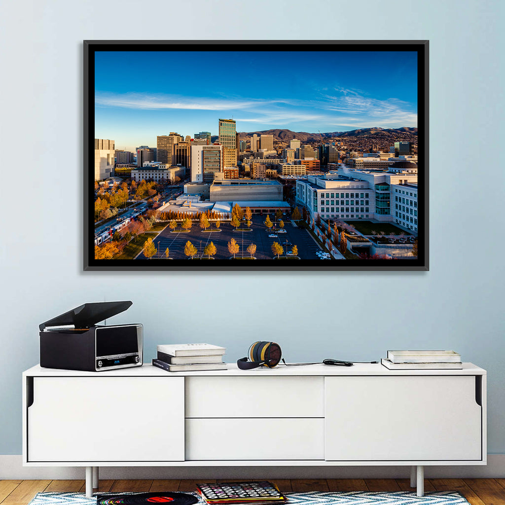 Salt Lake City Skyline at Golden Hour Wall Art