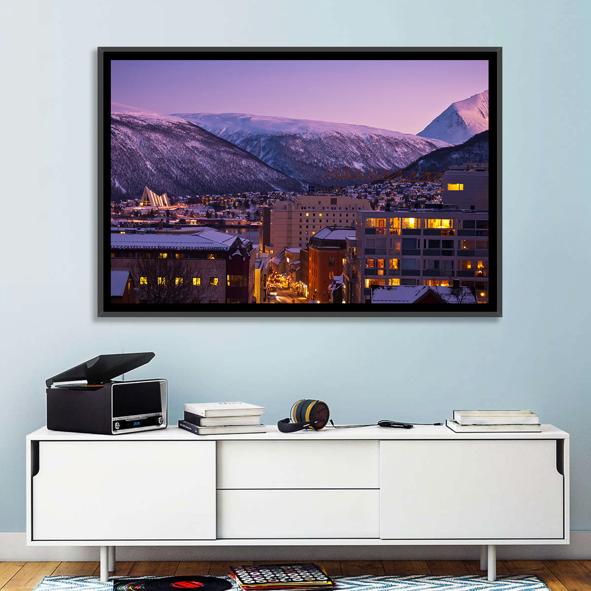 Tromsø Twilight Cityscape Wall Art