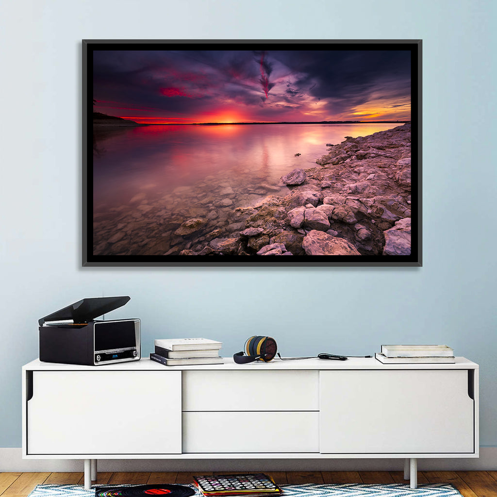 Benbrook Lake Sunset Reflection Wall Art