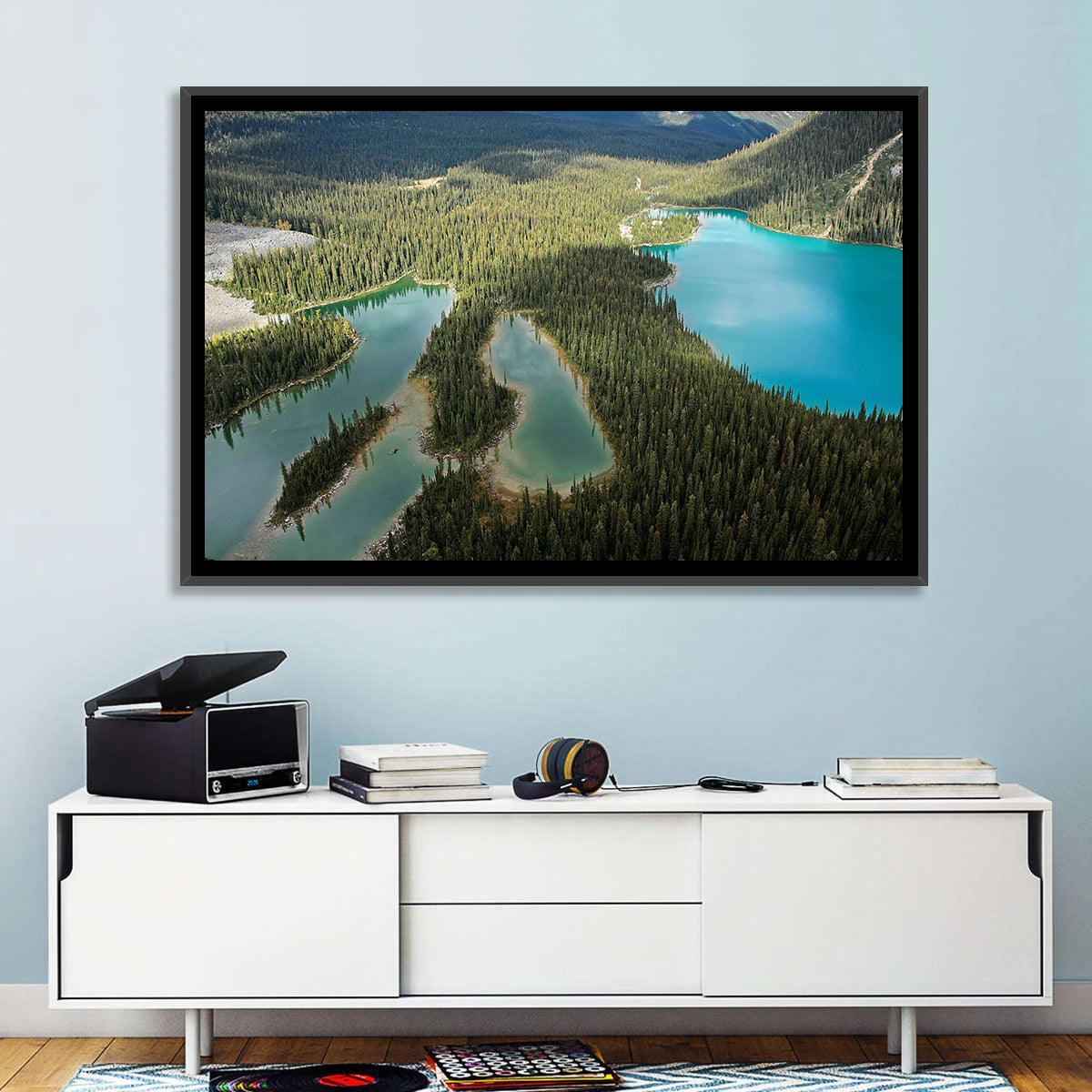Mary and O Hara Lakes Wall Art in a room, landscape
