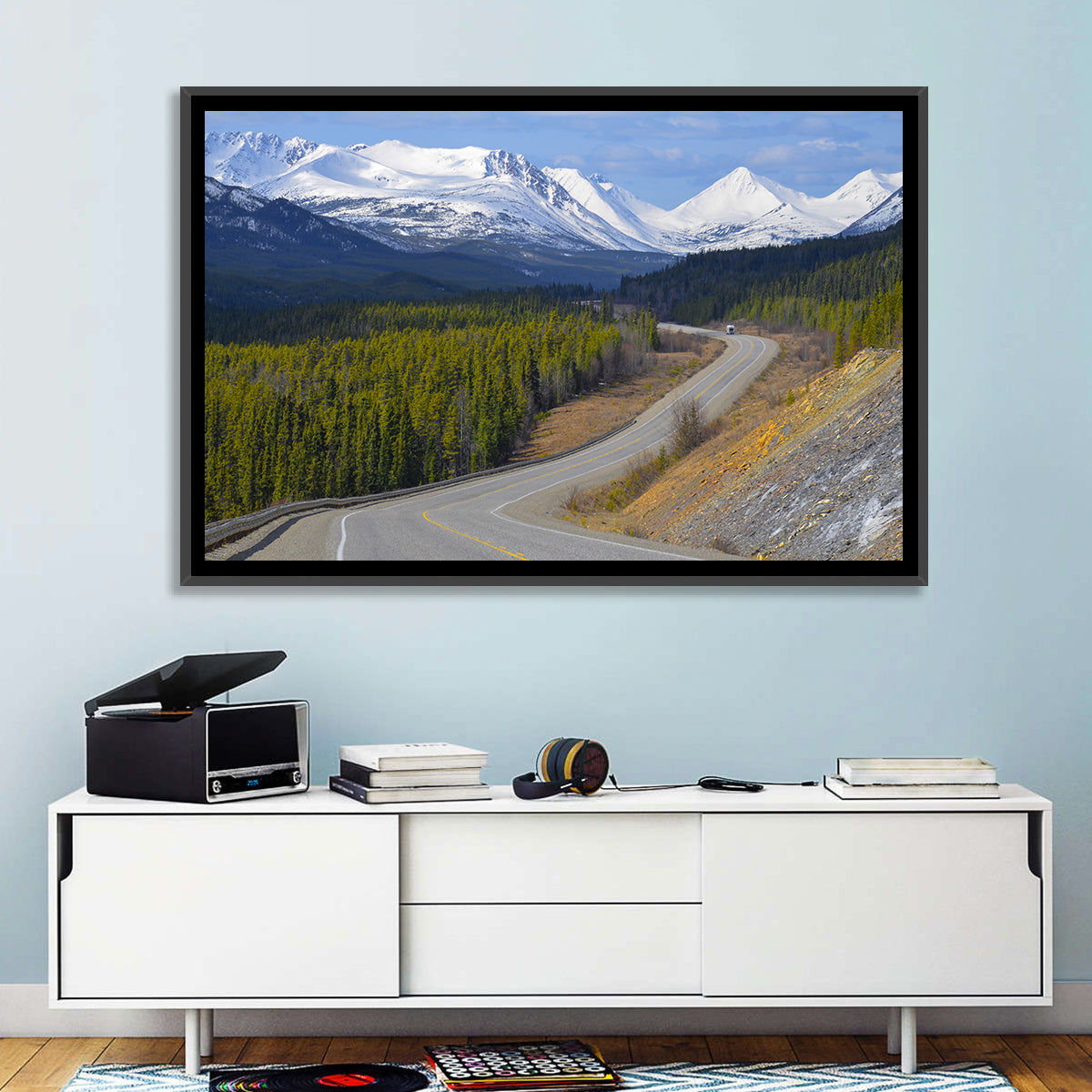 Alaska Highway Winding Road and Rv Wall Art