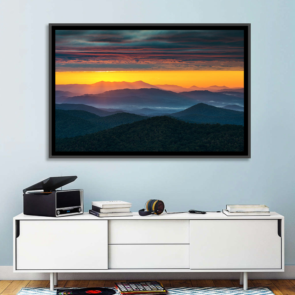 Misty Blue Ridge Sunrise North Carolina Wall Art