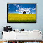 Red Barn in Golden Wheat Field Wall Art