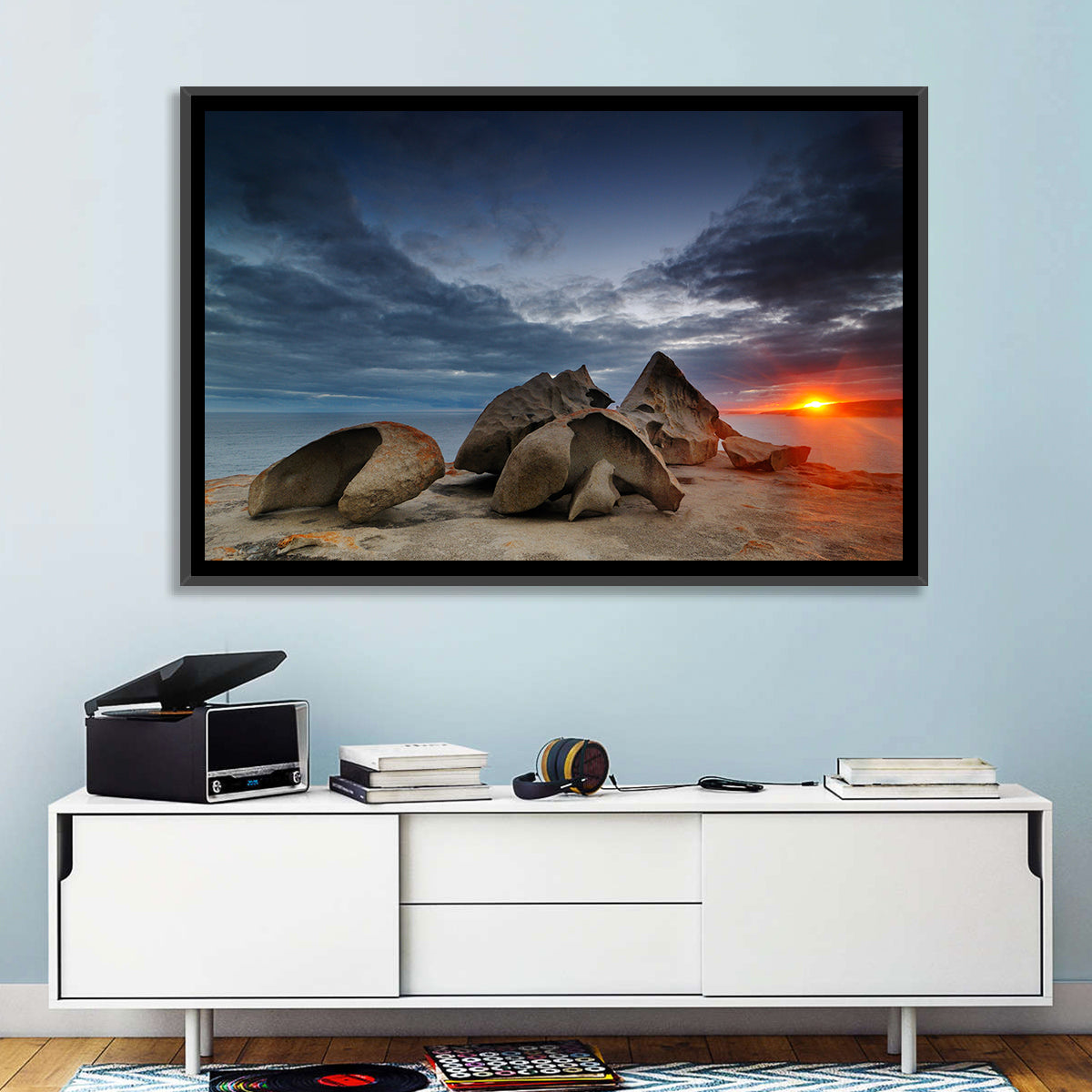 Remarkable Rocks Sunset, Kangaroo Island Wall Art in a room, landscape