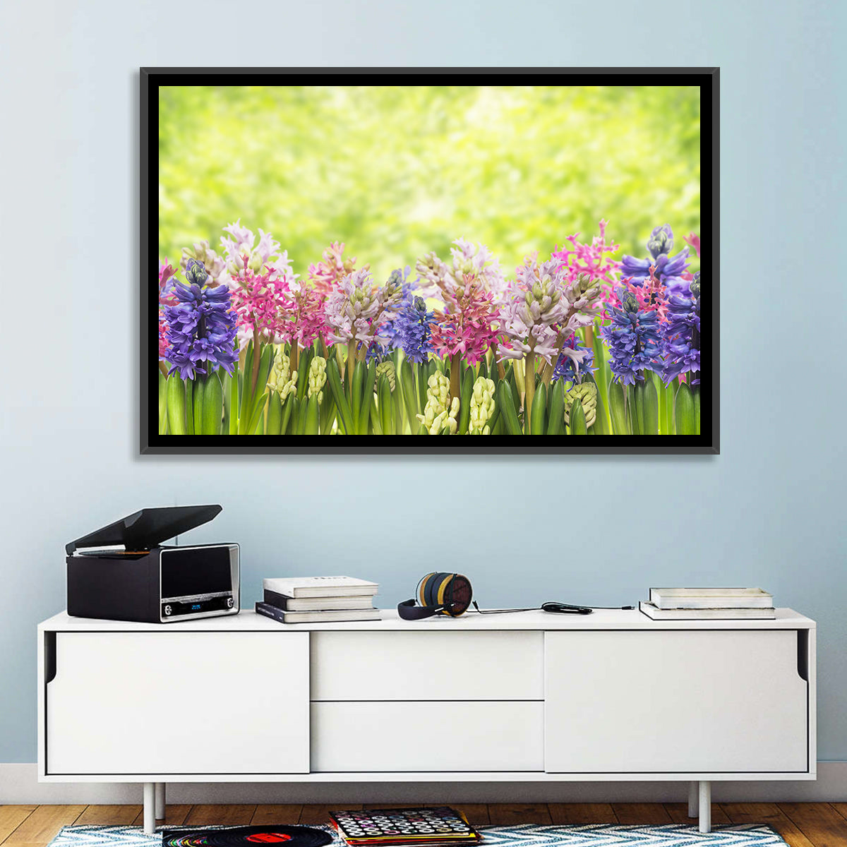 Hyacinth Cluster in Bloom Wall Art in a room, landscape