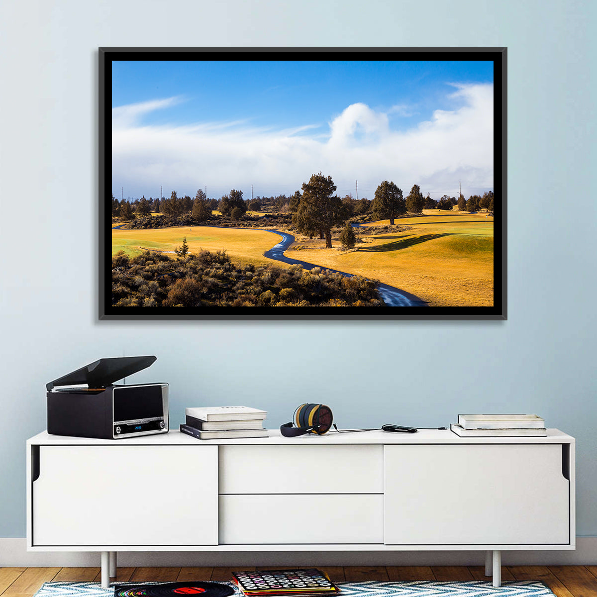 Central Oregon Golf Course with Winding Path Wall Art