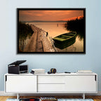 Pier and Rowboat on Lake Balaton Wall Art