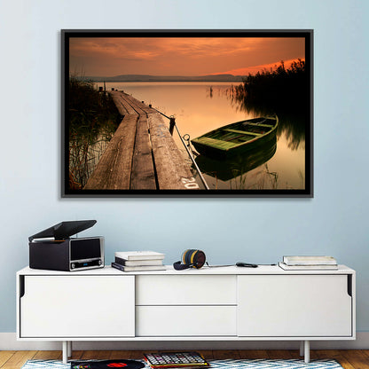 Boat in Lake Balaton Wall Art