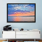 Cloudy Lake Sunset Reflection Wall Art