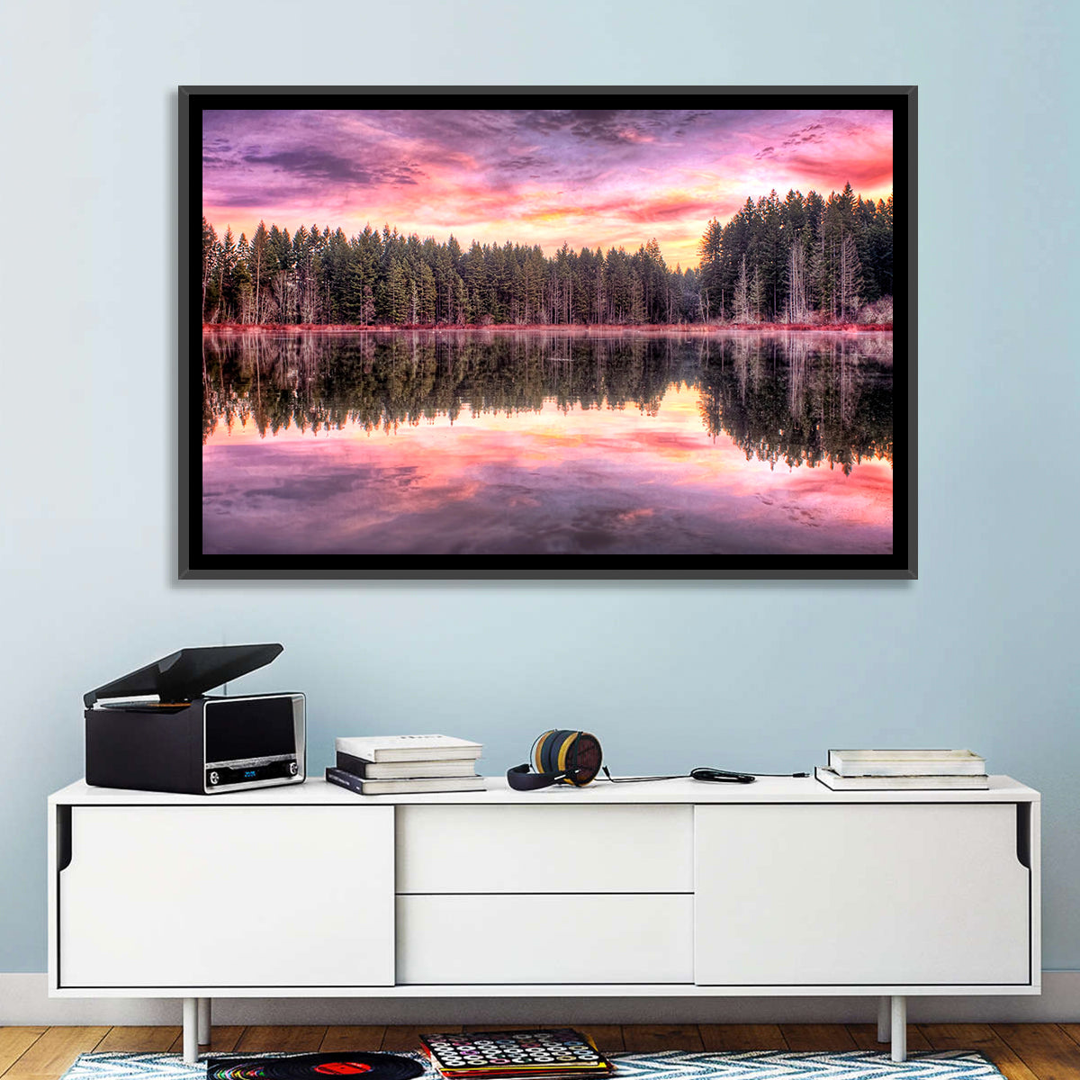 Sunrise Reflection at Forest Lake Wall Art
