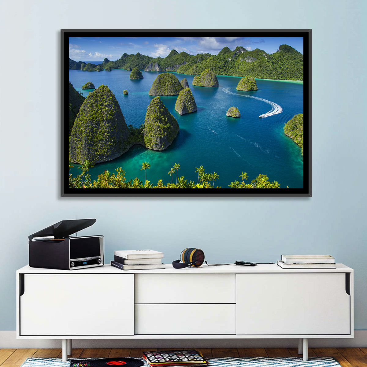 Wayag Islands, Raja Ampat Wall Art in a room, landscape