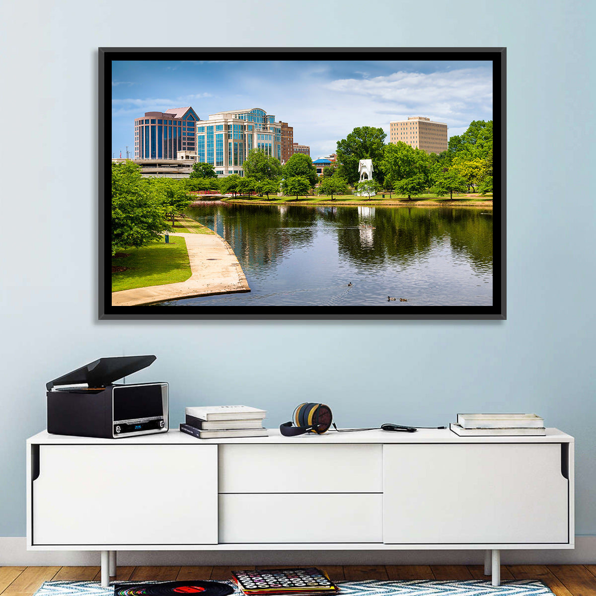 Big Spring Park Skyline, Huntsville Wall Art in a room, landscape
