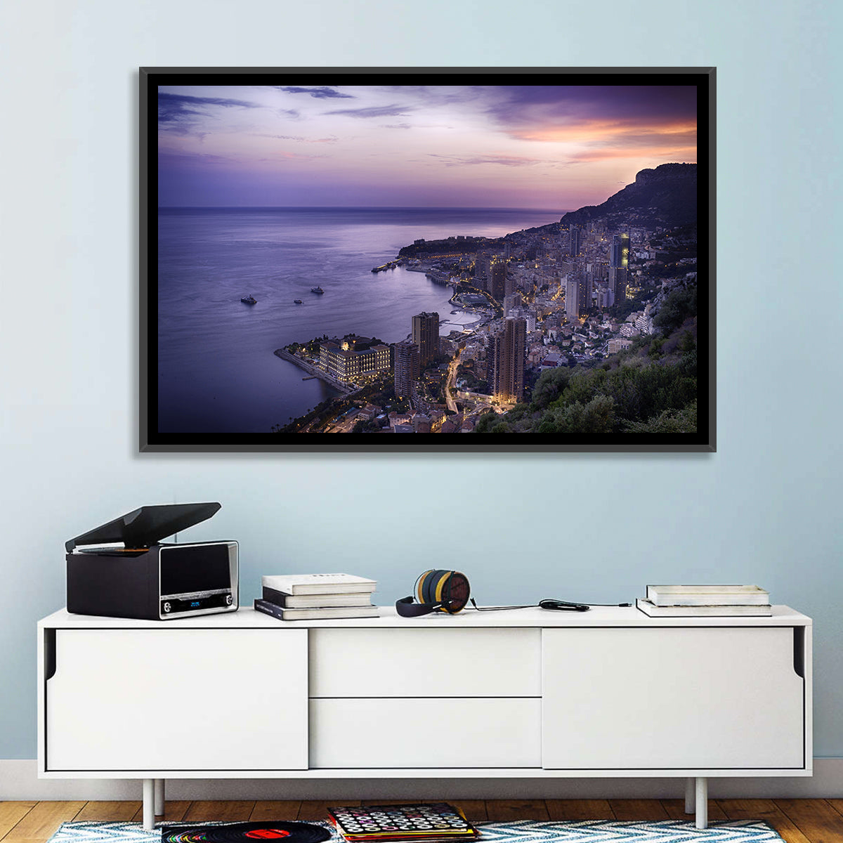 Monte Carlo at Dusk Wall Art in a room, landscape