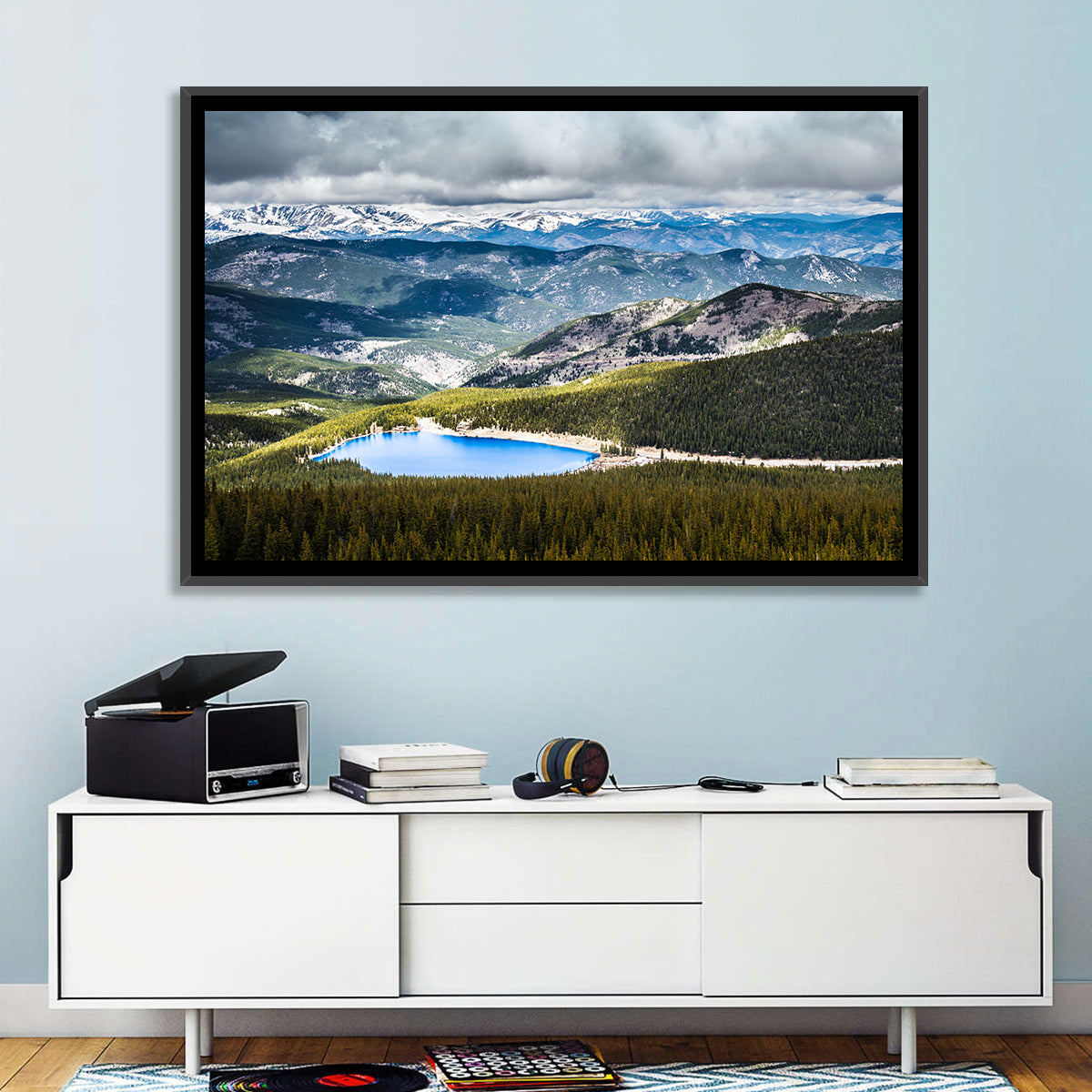 Mt Evans Echo Lake View Wall Art in a room, landscape