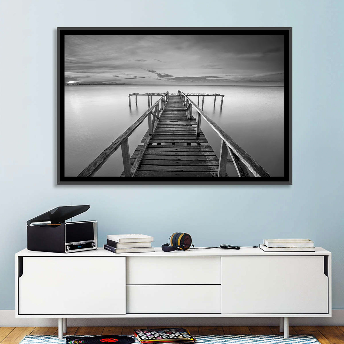 Teluk Tempoyak Jetty at Dusk Wall Art in a room, landscape