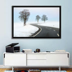 Foggy Winter Road Wall Art
