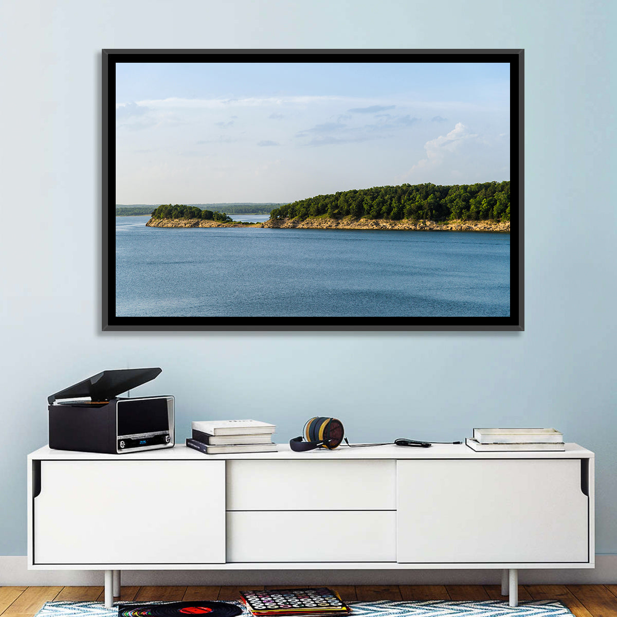 Truman Lake Peninsula Wall Art in a room, landscape